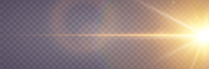 Light with rays and glare. Star explosion and flare.