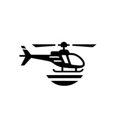 Helicopter Icon: A Sleek Vector Graphic of a Modern Helicopter in Flight. Perfect for Transportation, Aviation, and Travel Designs.