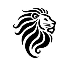 Majestic Lion: A Black and White Stylized Portrait of a King of the Jungle