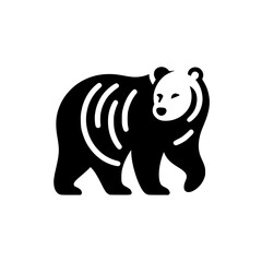 Majestic Bear: A Striking Black and White Minimalist Icon