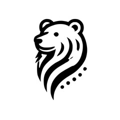 Majestic Bear Head: Abstract Minimalist Animal Logo Design. Perfect for nature-themed brands, wildlife conservation, and more.