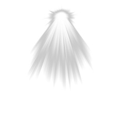 White Sun Ray Light Effect Isolated on Transparent Background