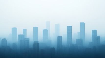 Fototapeta premium Urban Area Covered in Thick Haze Highlighting the Challenges of PM2.5 Pollution in Modern Cities and Their Impacts on Health and Environment