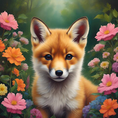 Obraz premium Cute fox portrait 