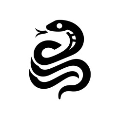 Black Cobra Snake Vector Illustration Graphic Design. Wild Animal Symbol Icon, Nature Creature, Reptile Serpent, Venomous and Dangerous