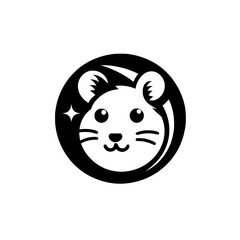 Adorable Mouse Cartoon Character Logo Design: A charming and playful vector illustration, perfect for branding and graphic design projects.