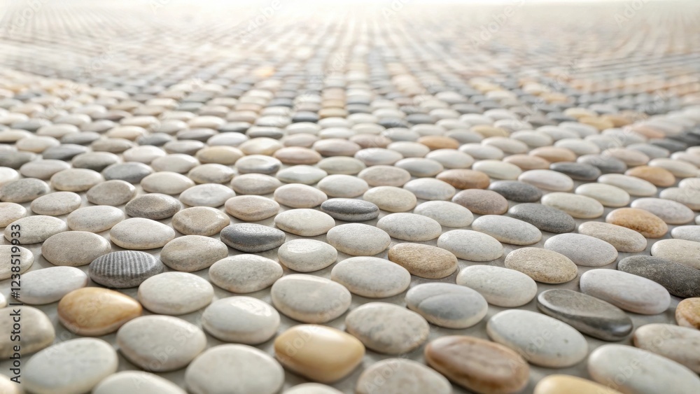 Leinwandbilder serene pebble arrangement a textured background of smooth, varied stones in neutral tones arranged i