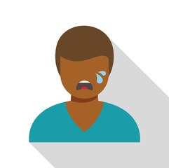 Illustration of a young man crying showing despair and sadness emotion, great for social media posts