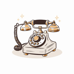 Vintage rotary telephone with bells, nostalgic communication device