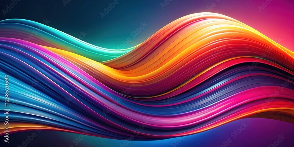 Aufkleber abstract colorful swirling wave design with vibrant hues and smooth curves