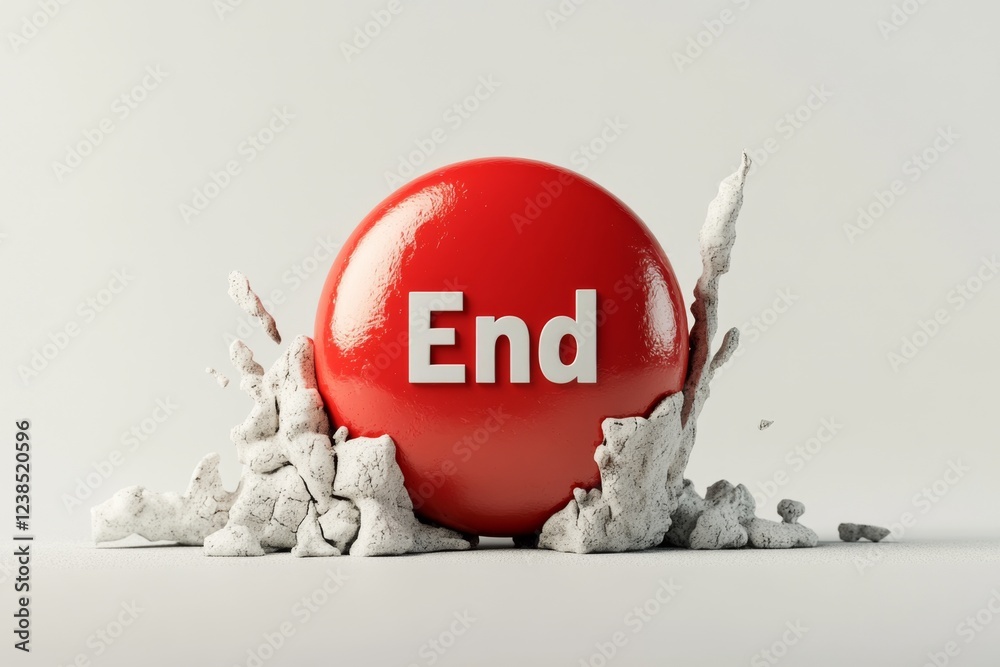 Aufkleber A minimalist depiction of a single red button labeled 