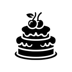 A delectable two-layered chocolate cake adorned with cherries, perfect for birthdays, anniversaries, or any special occasion. This image is ideal for food blogs, bakeries, and celebratory websites.