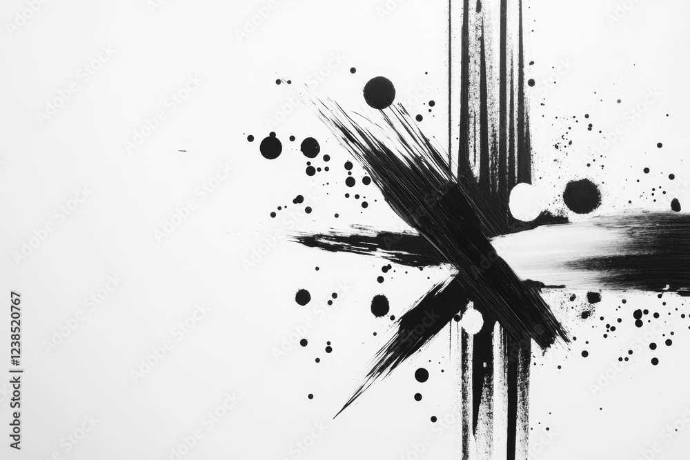 Fototapete A minimalist design of tiny dots scattered throughout a blank canvas, symbolizing presence and continuity in a simple yet elegant way