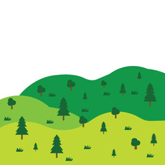 Obraz premium Hill Forest Land Vector