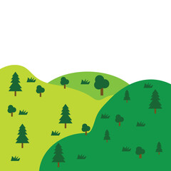 Hill Forest Land Vector