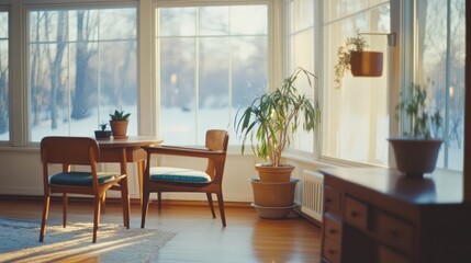 Fototapeta premium A Scandinavian-inspired interior scene with clean lines