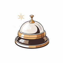Elegant hotel reception bell illustration, service and hospitality