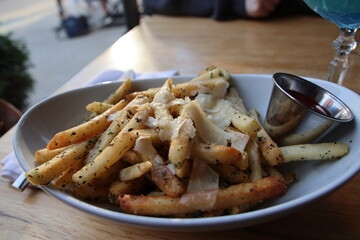 Plate of fries at a restaurant in downtown Columbus, Ohio.