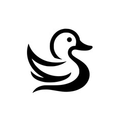 Obraz premium Elegant Duck Bird Logo Design: Minimalist Vector Icon for Nature and Wildlife Brands