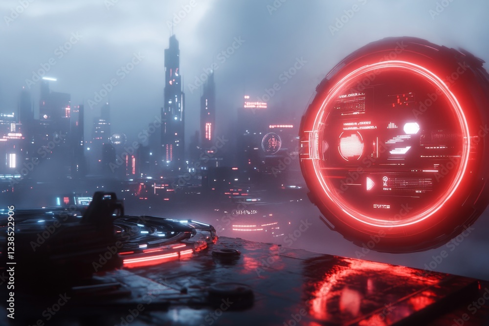 Poster a neon-lit financial trading hub with holographic graphs and screens showing fluctuating interest ra
