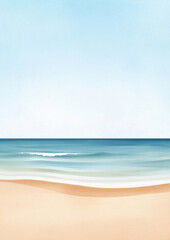 Fototapeta premium Aquarell Strand Hintergrund mit Textfreiraum 