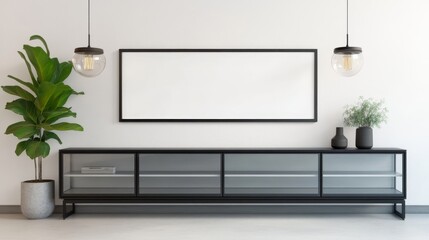 Minimalist Living Room with Modern Furniture and Indoor Plants