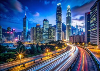 Obraz premium City Lights: Hong Kong Skyline at Night