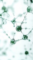 Digital technology green bubble molecule poster background