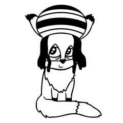 Fox Raggae Jamaica Hat Rasta Curls Chill Cool Dude Design Lover Art Vector Illustration Card T-Shirt Poster Sticker Graphic Print Decorative Drawing Isolated Logo Decoration Symbol Creative Cool Style