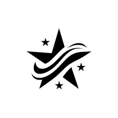 Abstract Star Wave Logo Design: Modern, Simple, and Elegant Vector Graphic