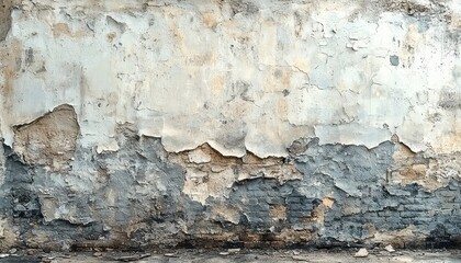 Obraz premium Weathered Wall Texture Showing Brick and Decaying Plaster