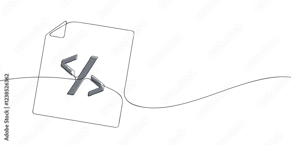 Poster a single line drawing of a file with a checkmark symbol. continuous line cross icon in color. one li