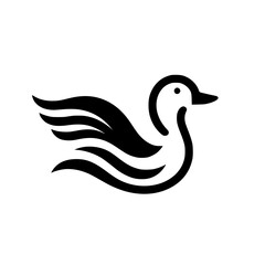 Abstract Duck Bird Logo Design: Minimalist Vector Graphic for Nature and Wildlife Brands