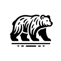 Majestic Grizzly Bear: A Vintage Line Art Design. Perfect for nature lovers, wildlife enthusiasts, and logo designers. This minimalist vector graphic is a timeless symbol of wild strength and beauty.