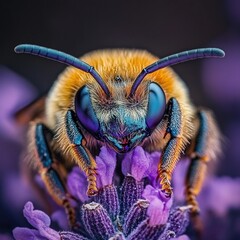 Close-up of a bee on lavender. (1)
