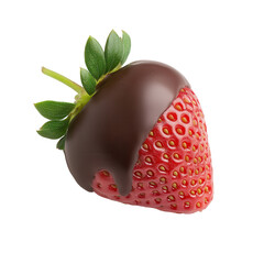 Luxury Chocolate Strawberry on transparent background.