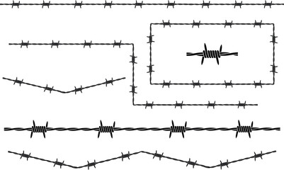 Barbed wire logo. Isolated barbed wire on white background