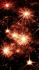 Naklejka premium Bright starry night with glowing bursts of light