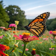 Fototapeta premium monarch butterfly on a flower