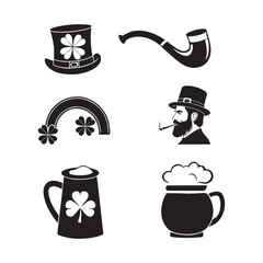 St Patricks Day Icons Illustrations.