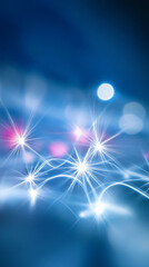 Abstract blue background with glowing lights