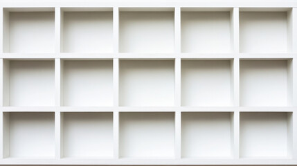 White shelving unit with multiple compartments