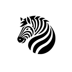 Striking Zebra Head: A Black and White Abstract Animal Portrait