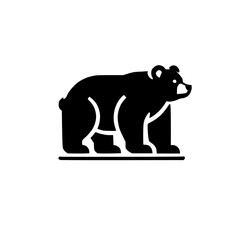Obraz premium Majestic Black Bear Silhouette: A Minimalist Wildlife Icon