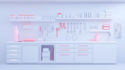 Auto shop interior featuring an open toolbox, disassembled steering systems, and detailed blueprints for an engine overhaul, emphasizing a clean and organized workspace.