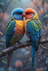 Obraz premium pair of parrots