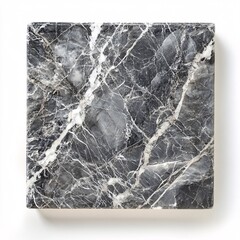 Dark Marble Tile with White Veins and Smooth Polished Finish