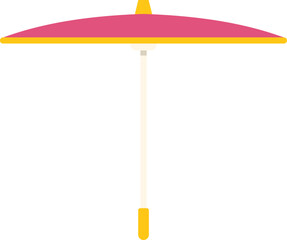 Beach umbrella protecting from sunlight on summer vacation