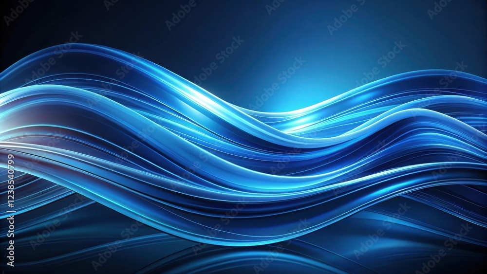 Poster abstract blue swirling waves elegant background design for modern presentations and projects