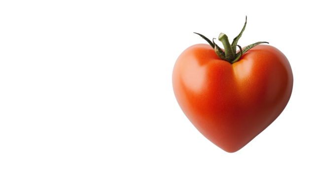 Fresh Heart-Shaped Tomato on White Background for Culinary Use